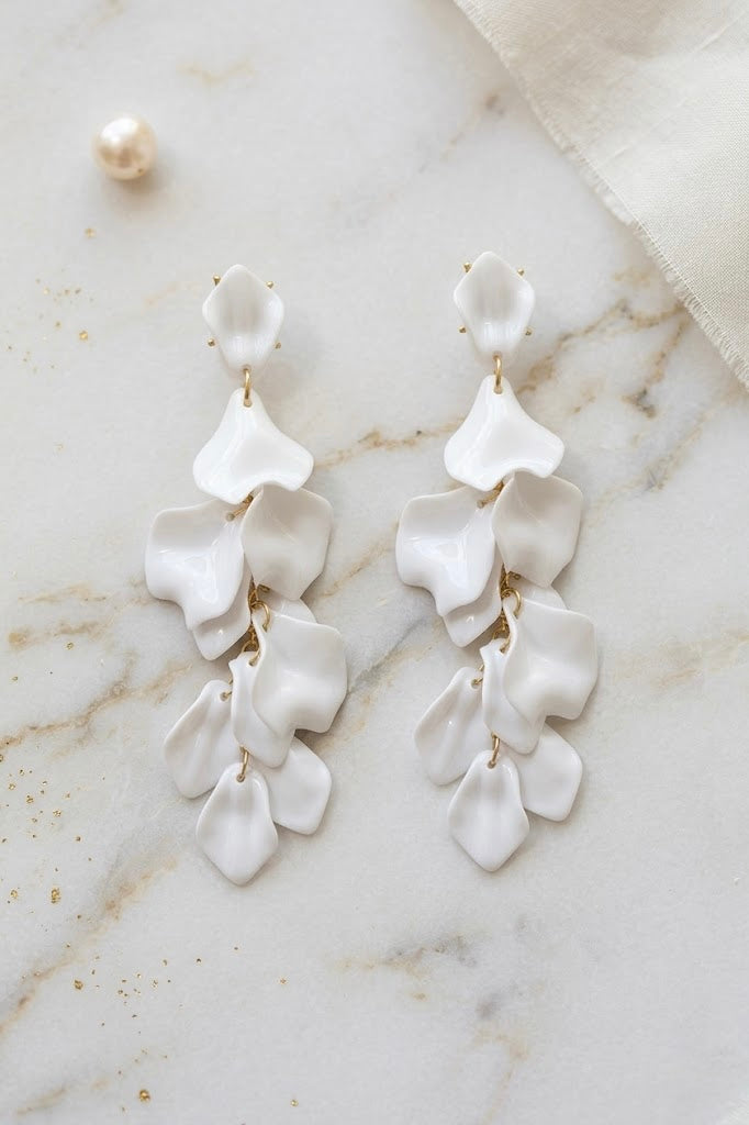 Pendientes de Gotas de Pétalos de Orquídea