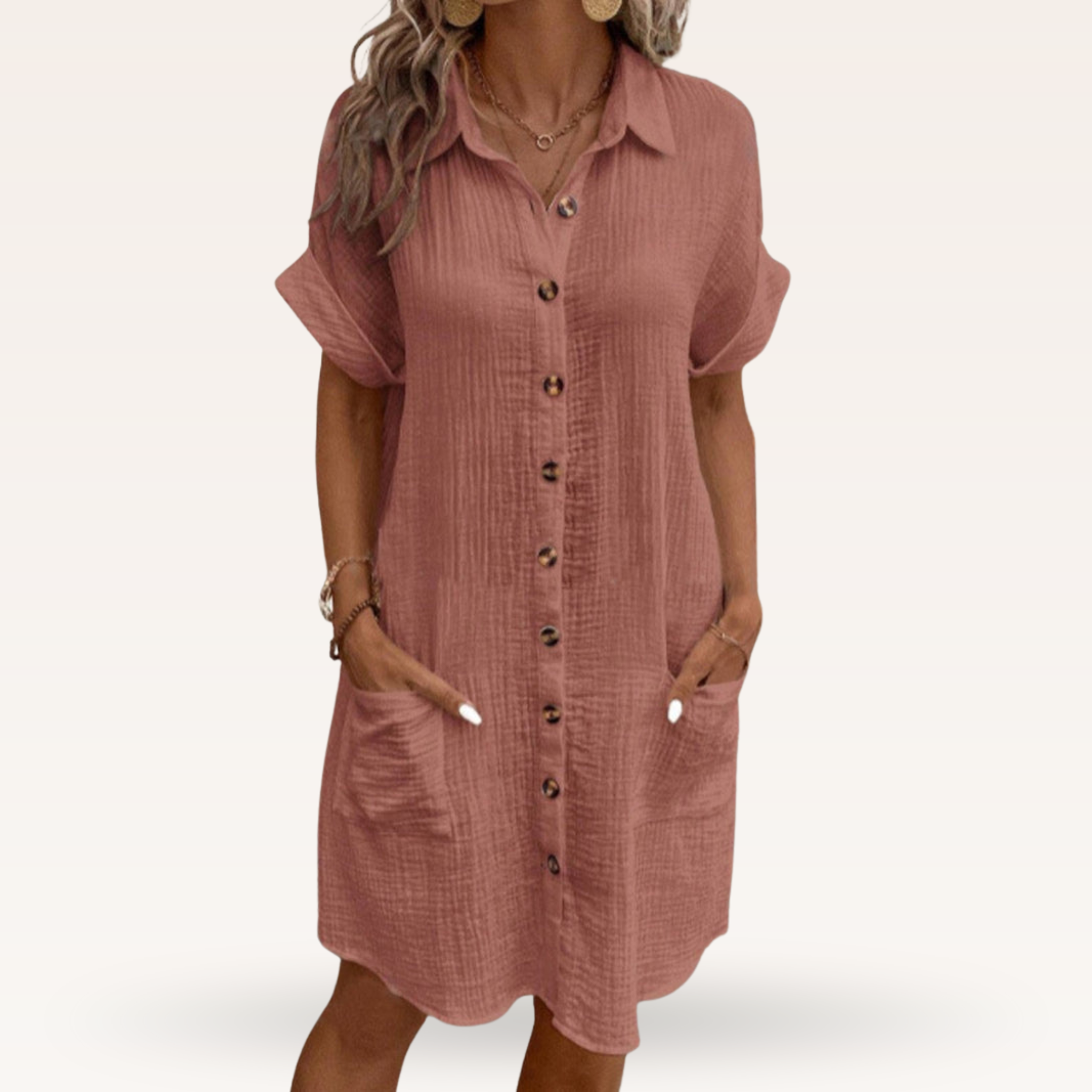 Vestido de taller largo abotonado