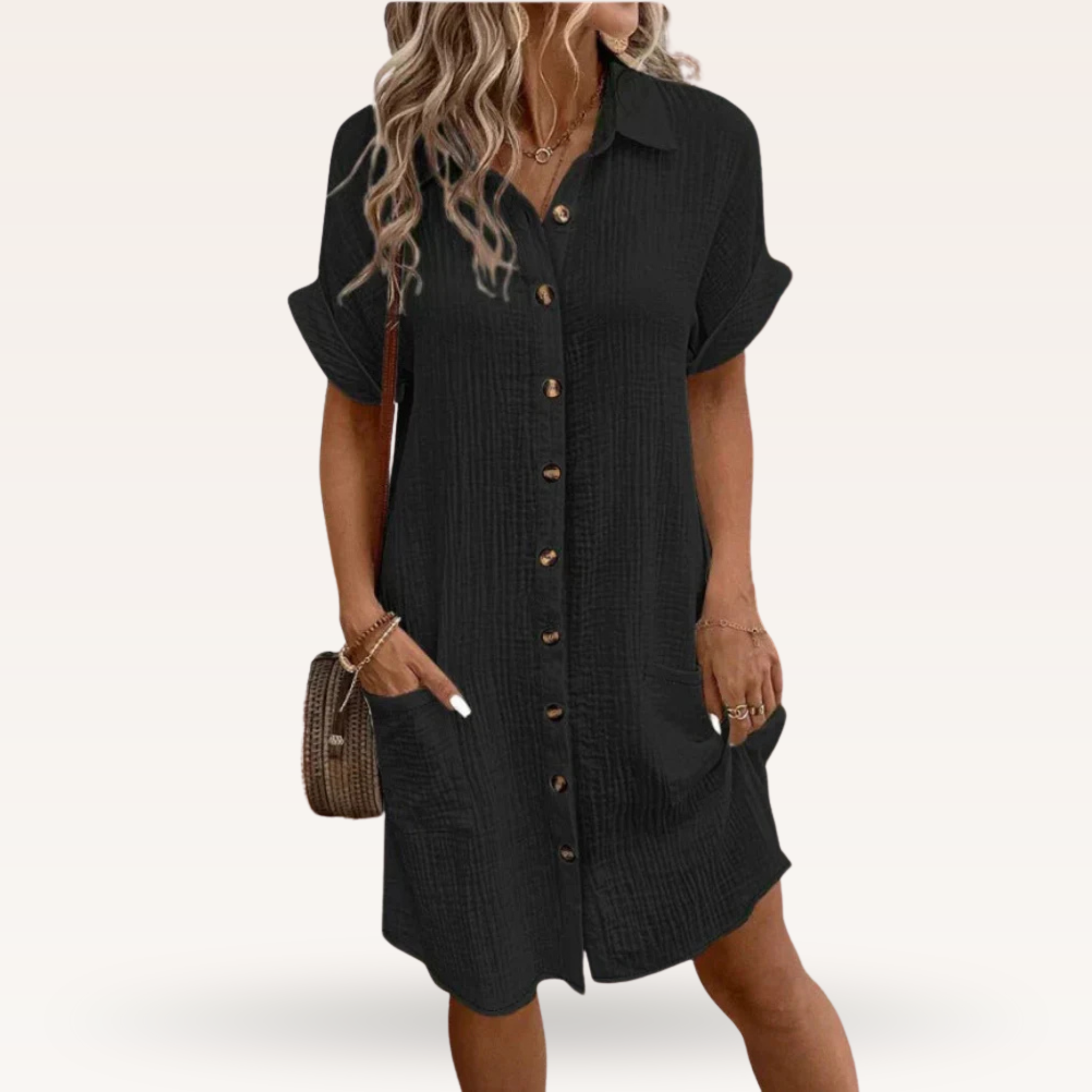 Vestido de taller largo abotonado